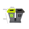 Double Internal Recycling Station - 2 x 50 Litre with Tray