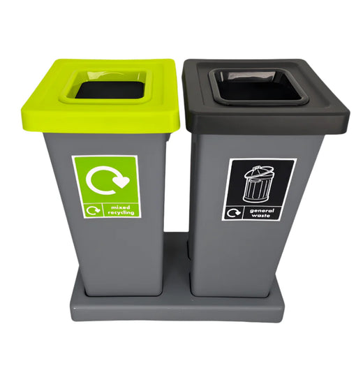 Double Internal Recycling Station - 2 x 50 Litre with Tray