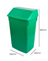 Coloured Flip Top with Recycling Sticker - 54 Litre