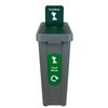 Slim Profile Recycling Bin with Integrated Signage - 70 Litre