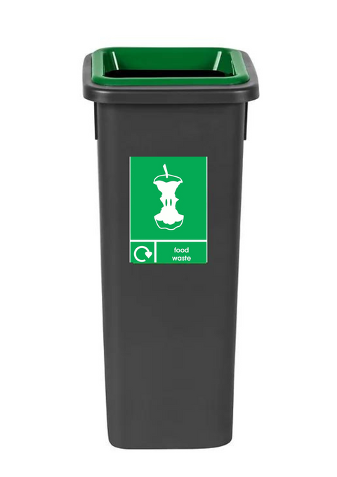 Freestanding Colour Coded Recycling Bin in Black - Available in 3 Sizes