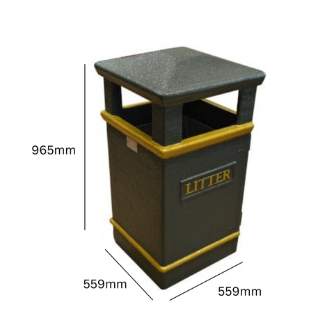 Glass Fibre Composite Outdoor Litter Bin - 112 litre