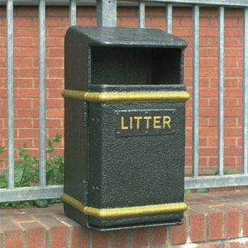 Glass Fibre Composite Post Mountable Litter Bin - 50 Litres