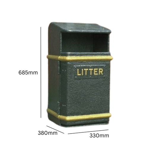 Glass Fibre Composite Post Mountable Litter Bin - 50 Litres
