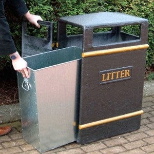Glass Fibre Slim Outdoor Litter Bin - 98 Litre