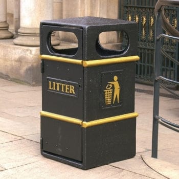Glass Fibre Closed Top Litter Bin - 84 Litre