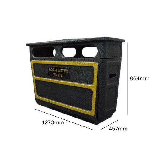GRC Closed Top Litter Bin - 168 Litre