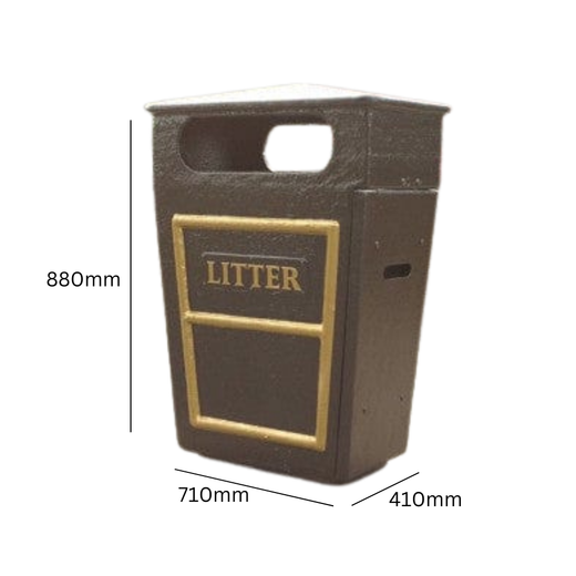 GRC Closed Top Litter Bin - 84 Litre