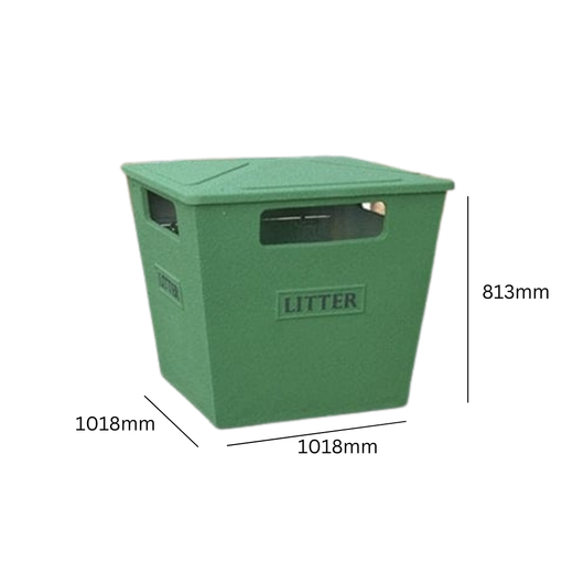 Large Glass Reinforced Closed Top Bin - 231 Litres