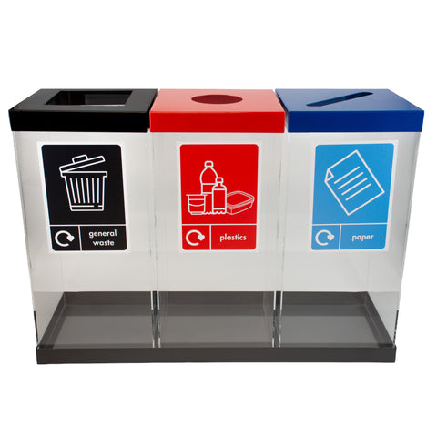 Triple Clear Recycling Station - 180 & 240 Litre Available