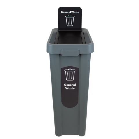 Slim Profile Recycling Bin with Integrated Signage - 70 Litre