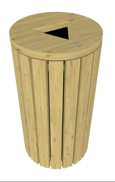 Round Geneva Softwood Litter Bin - 110 Litre