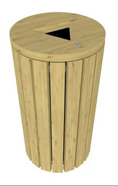 Round Geneva Softwood Litter Bin - 110 Litre