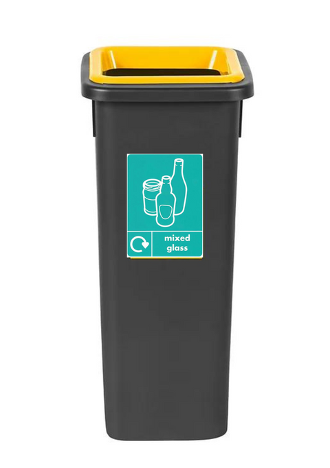 Freestanding Colour Coded Recycling Bin in Black - Available in 3 Sizes
