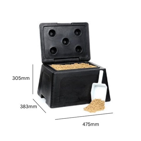 Salt and Grit Bin with 10kg of Rock Salt and Scoop - 30 Litre
