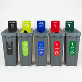 Slim Profile Recycling Bin with Integrated Signage - 70 Litre