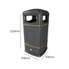 Heritage Square Hooded Outdoor Litter Bin - 115 Litre