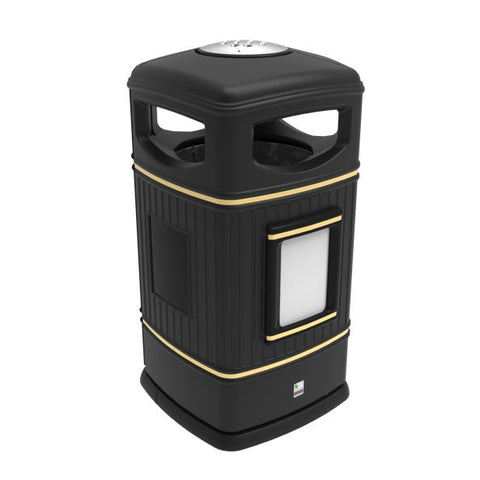 Heritage Square Hooded Outdoor Litter Bin - 110 Litre