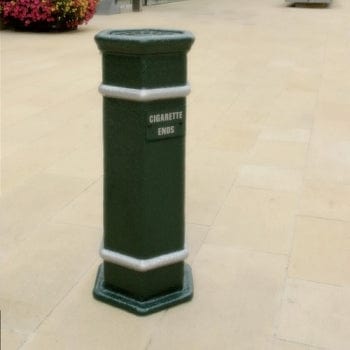 Hexagonal Cigarette Pedestal Bin - 9 Litre