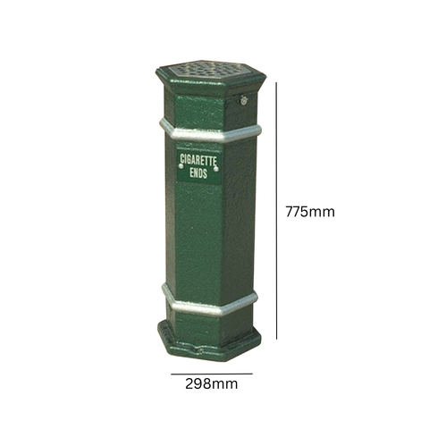 Hexagonal Cigarette Pedestal Bin - 9 Litre
