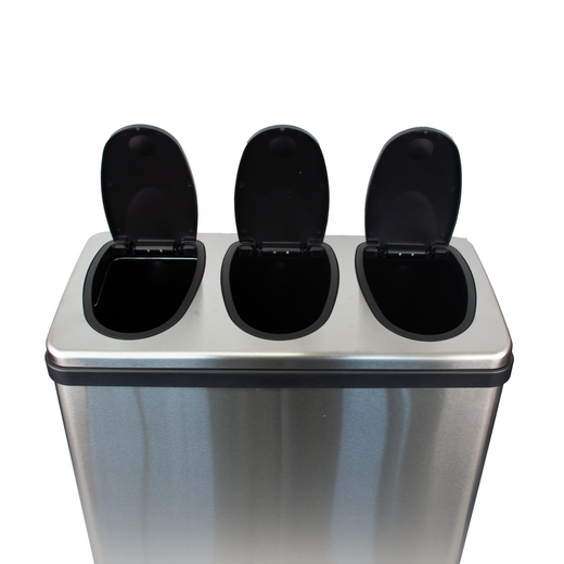 Push Lid Triple Recycling Bin - 3 x 20L
