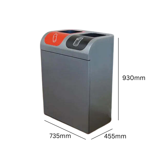 Lute Double Stream Recycling Bin - 160 Litre