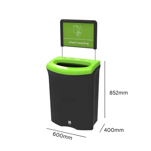 Meridian Open Aperture Recycling Bin - 110 Litre