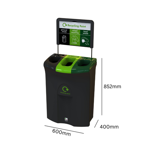 Meridian Triple Recycling Bin - 110 Litre