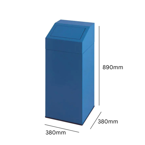 Metal Waste Bin with Push Lid - 76 Litre