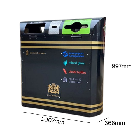 Outdoor Metropolitan Recycling Bin - 160 Litre