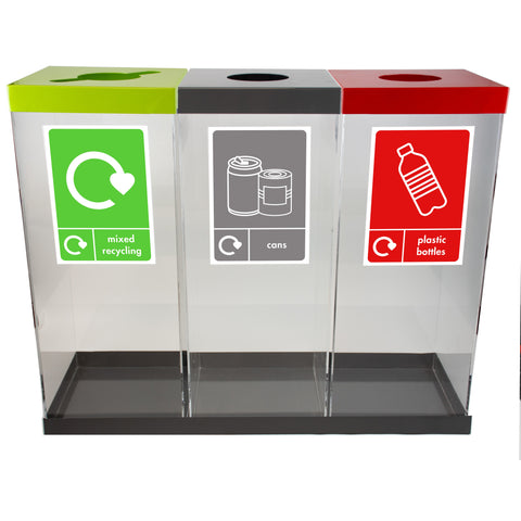 Triple Clear Recycling Station - 180 & 240 Litre Available