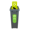 Slim Profile Recycling Bin with Integrated Signage - 70 Litre