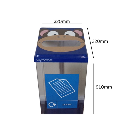 Box Cycle Novelty Monkey Paper Recycling Bin - 60 Litre
