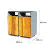 Dual Recycling Bin with Iroko Wood Panels - 200 Litres