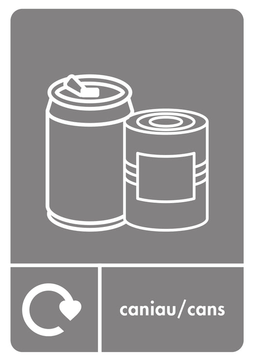 Bilingual Cans Recycling label 