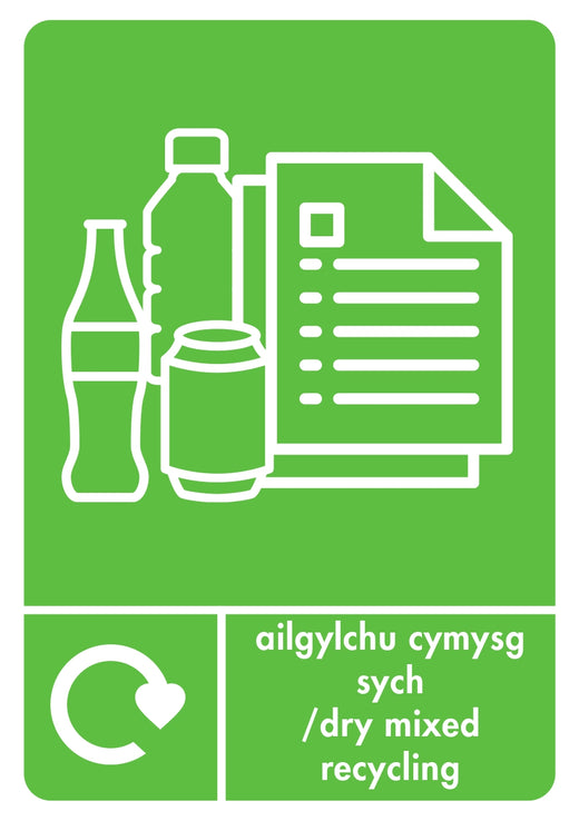 A5 Bilingual Recycling Stickers - 25 Waste Streams Available