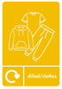 Yellow Bilingual Recycling Sticker for Clothes
