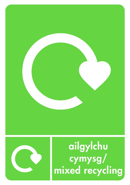 A5 Bilingual Recycling Stickers - 25 Waste Streams Available