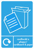 Recycling Bin Sticker for Cardboard & Paper with Bilingual Translations