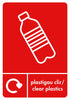 Bilingual Red Clear Plastics Recycling Label