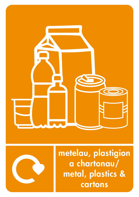 A5 Bilingual Recycling Stickers - 25 Waste Streams Available