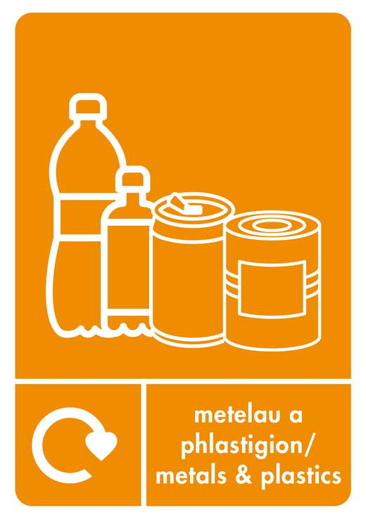 A5 Bilingual Recycling Stickers - 25 Waste Streams Available