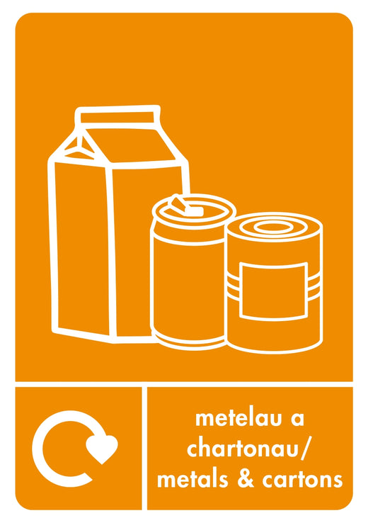 A5 Bilingual Recycling Stickers - 25 Waste Streams Available