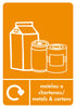Bilingual Orange Metals & Cartons Recycling Sticker