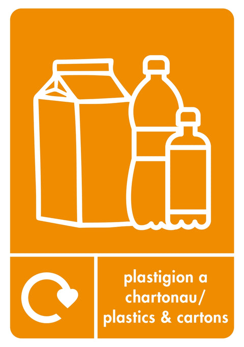 A5 Bilingual Recycling Stickers - 25 Waste Streams Available