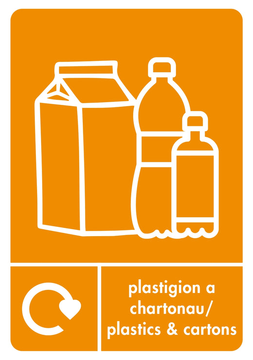 A5 Bilingual Recycling Stickers - 25 Waste Streams Available