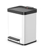 Hailo Trento Oko 2x9L Rectangular Bin in White. With a heavy duty plastic lid, and a non-skid base to prevent floor damage.