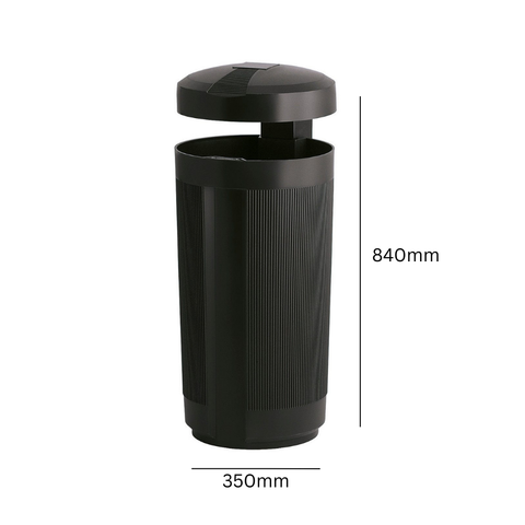 Outdoor Litter Bin with Rain Cover - 50 Litre
