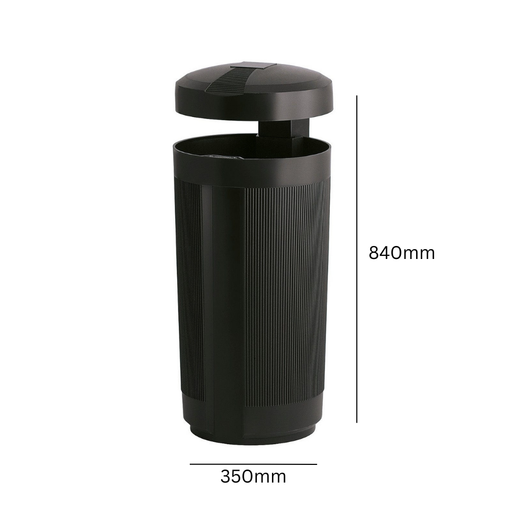 Outdoor Litter Bin with Rain Cover - 50 Litre