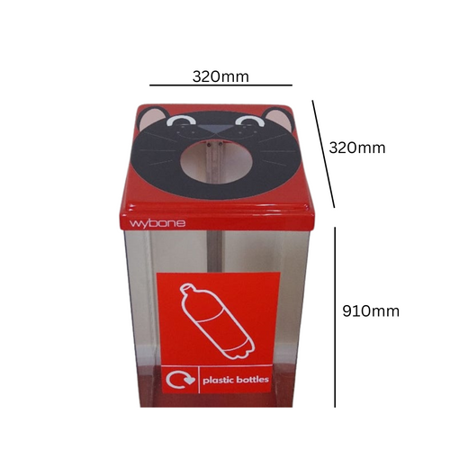Box Cycle Novelty Panther Plastics Recycling Bin - 60 Litre
